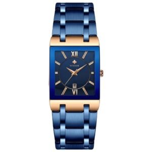 WWOOR SQUARE BLUE ROSE GOLD WATCH 30% off