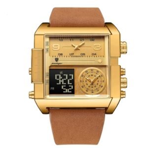 POEDAGAR DUAL TIME GOLD BROWN WATCH 30% off