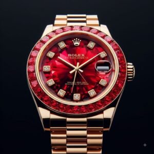 ROLEX DATEJUST RUBY RED DIAMOND WATCH 30% off